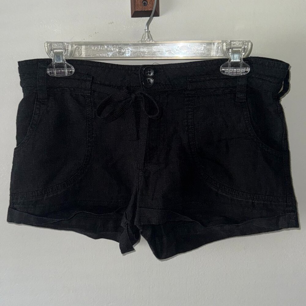 Forever 21 Black Linen Blend Short Mini Shorts Women's Size Small